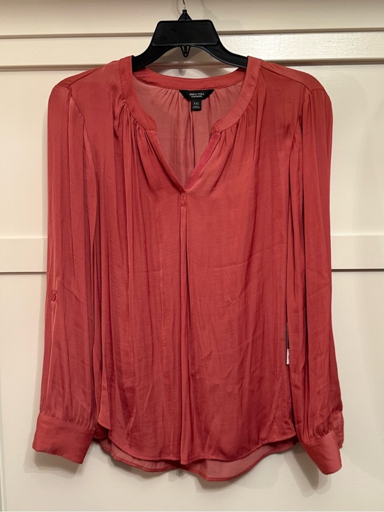 Simply Vera Vera Wang Tops - NWT Simply Vera Vera Wang XXL Dusty Coral Rust Blouse Long Sleeve